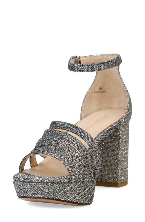 Pelle Moda Amber Ankle Strap Platform Sandal In Pewter