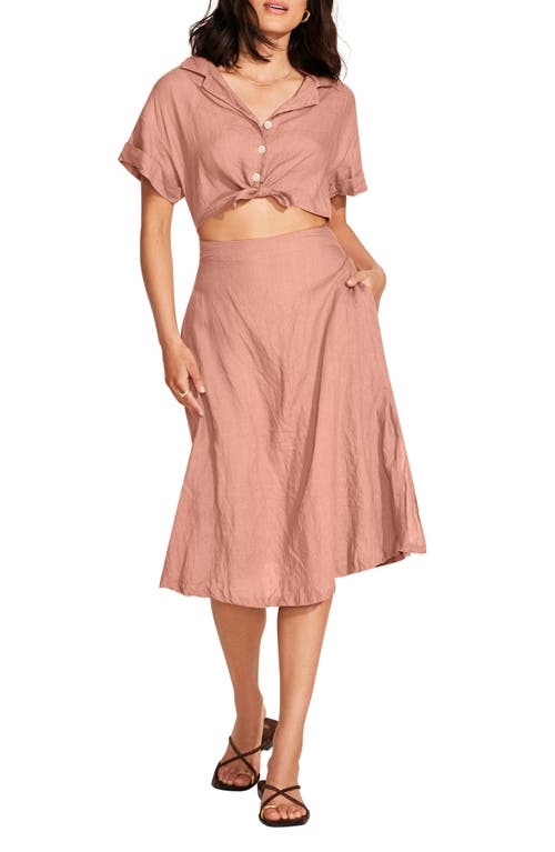 ® Vitamin A Playa Cutout Linen Cover-Up Dress in Desert Eco Linen