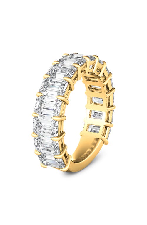 HauteCarat Emerald Cut Lab Created Diamond Eternity Ring in Gold at Nordstrom