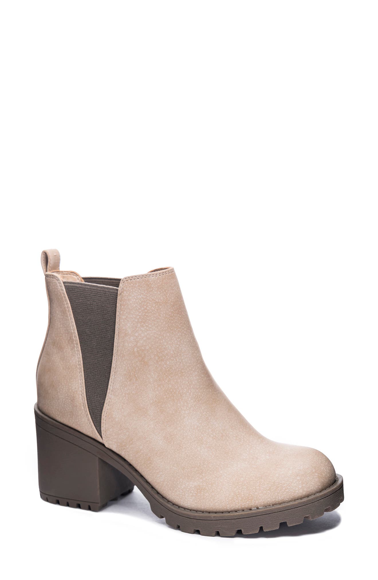 beige heeled chelsea boots