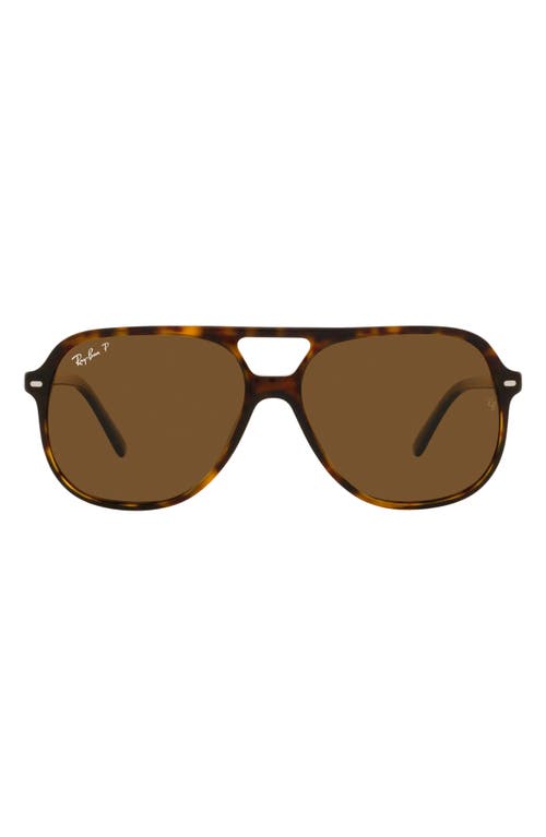Ray Ban Ray-ban 56mm Polarized Square Sunglasses In Brown