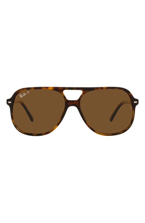 Shop Ray Ban Ray-ban 56mm Polarized Square Sunglasses In Havana