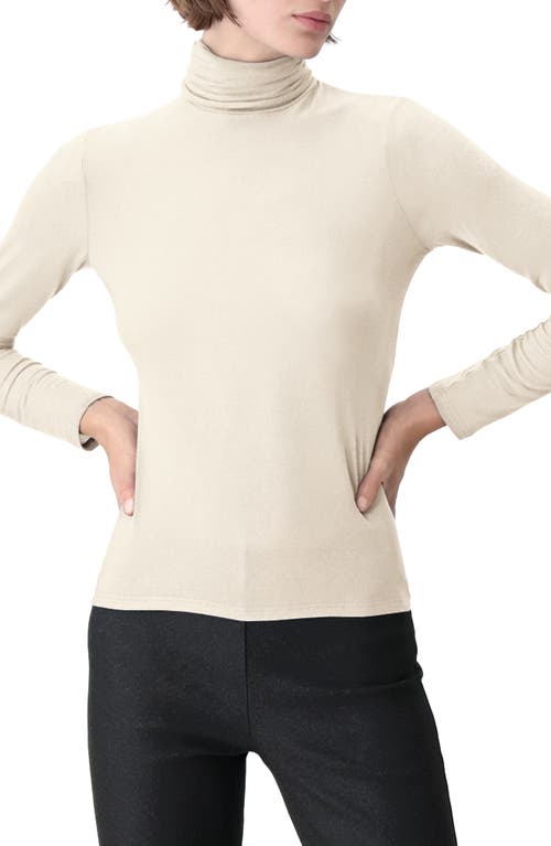 Perfect Line Modal & Cashmere Blend Turtleneck Top in Ivory