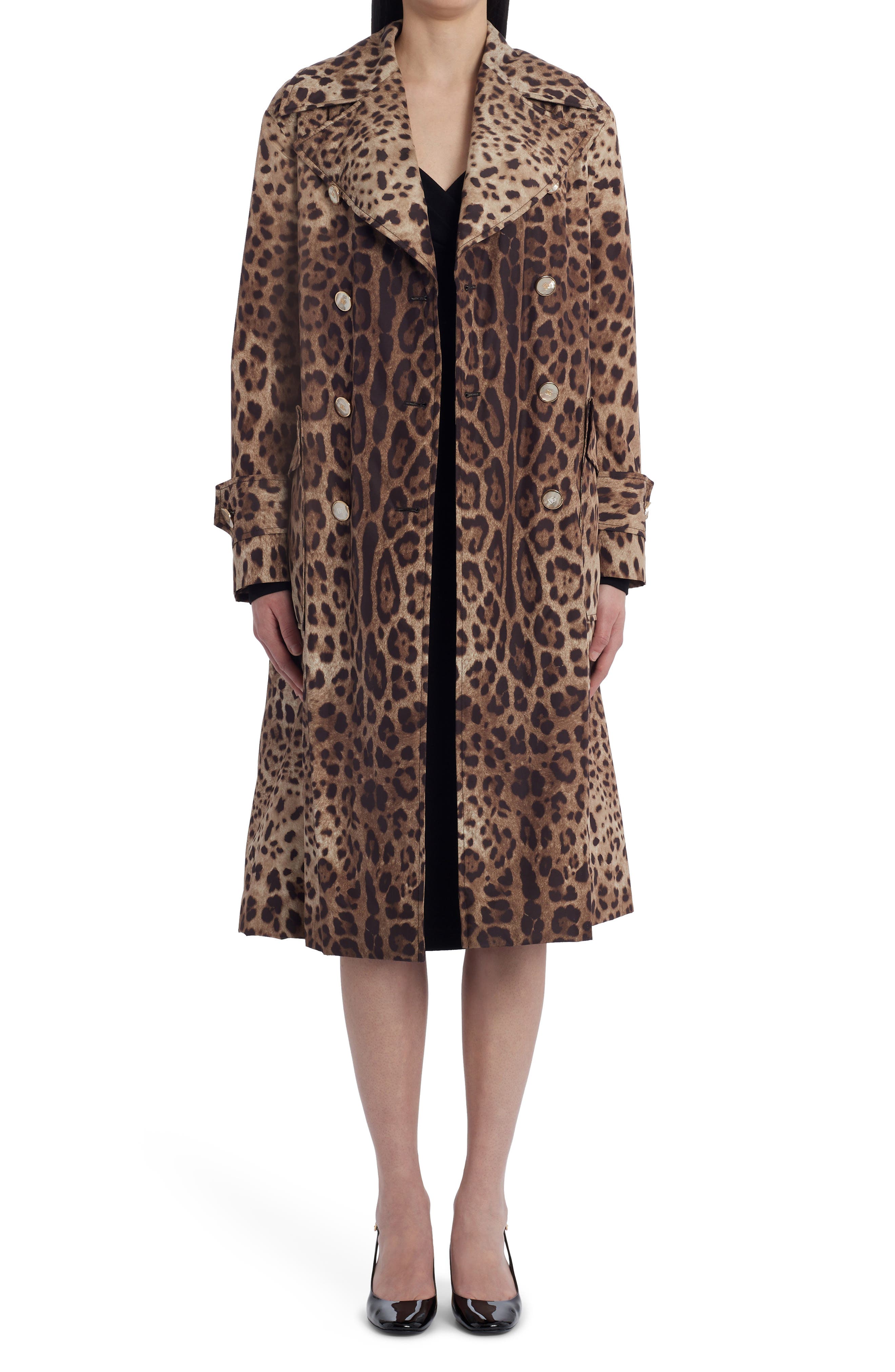 leopard print trench