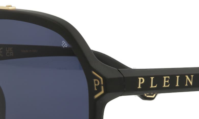 Shop Philipp Plein 61mm Aviator Sunglasses In Black Black Smoke