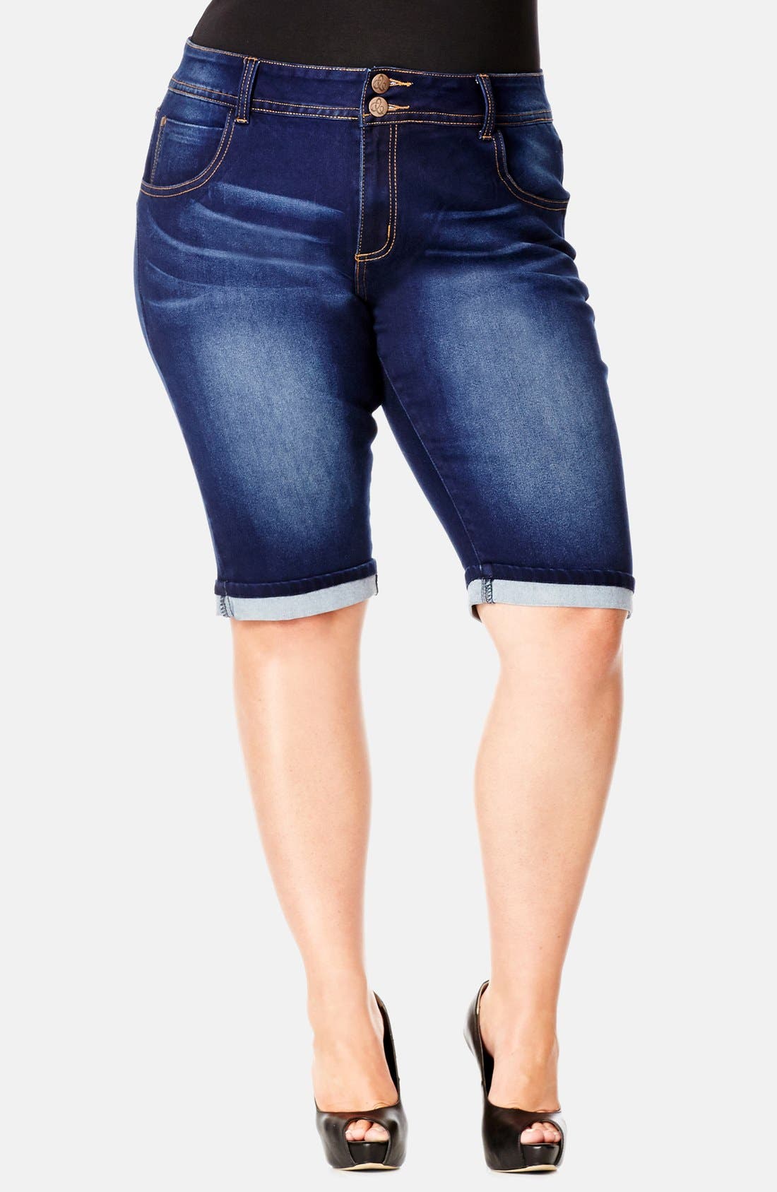 City Chic Denim Bermuda Shorts (Plus Size) Nordstrom
