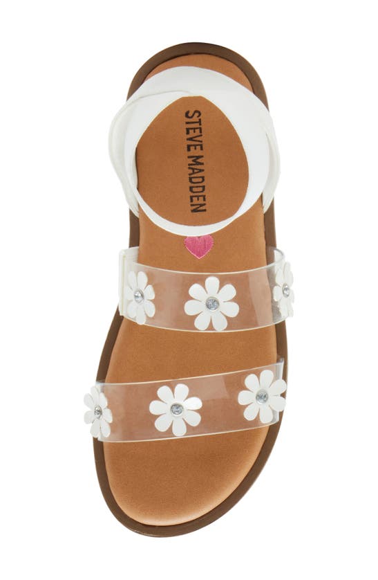 Shop Steve Madden Kids' Jashlin Daisy Embellished Sandal In White