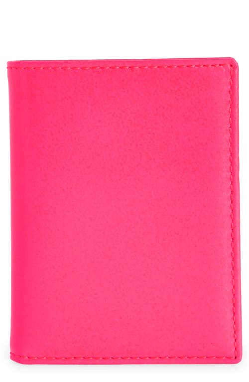 Shop Comme Des Garçons Wallets Super Fluorescent Leather Bifold Wallet In Pink/yellow