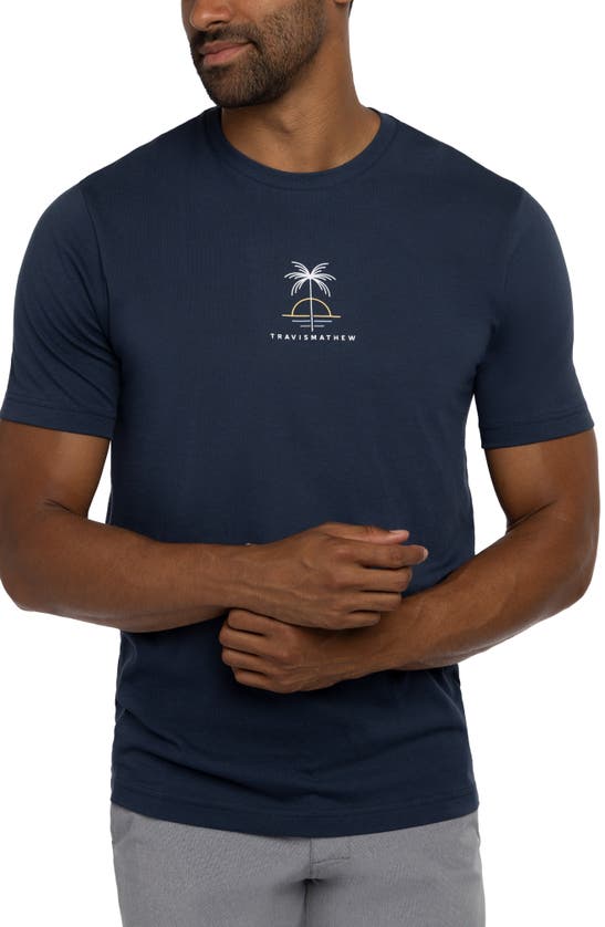 Travismathew No Mañana Cotton Graphic Tee In Dress Blues