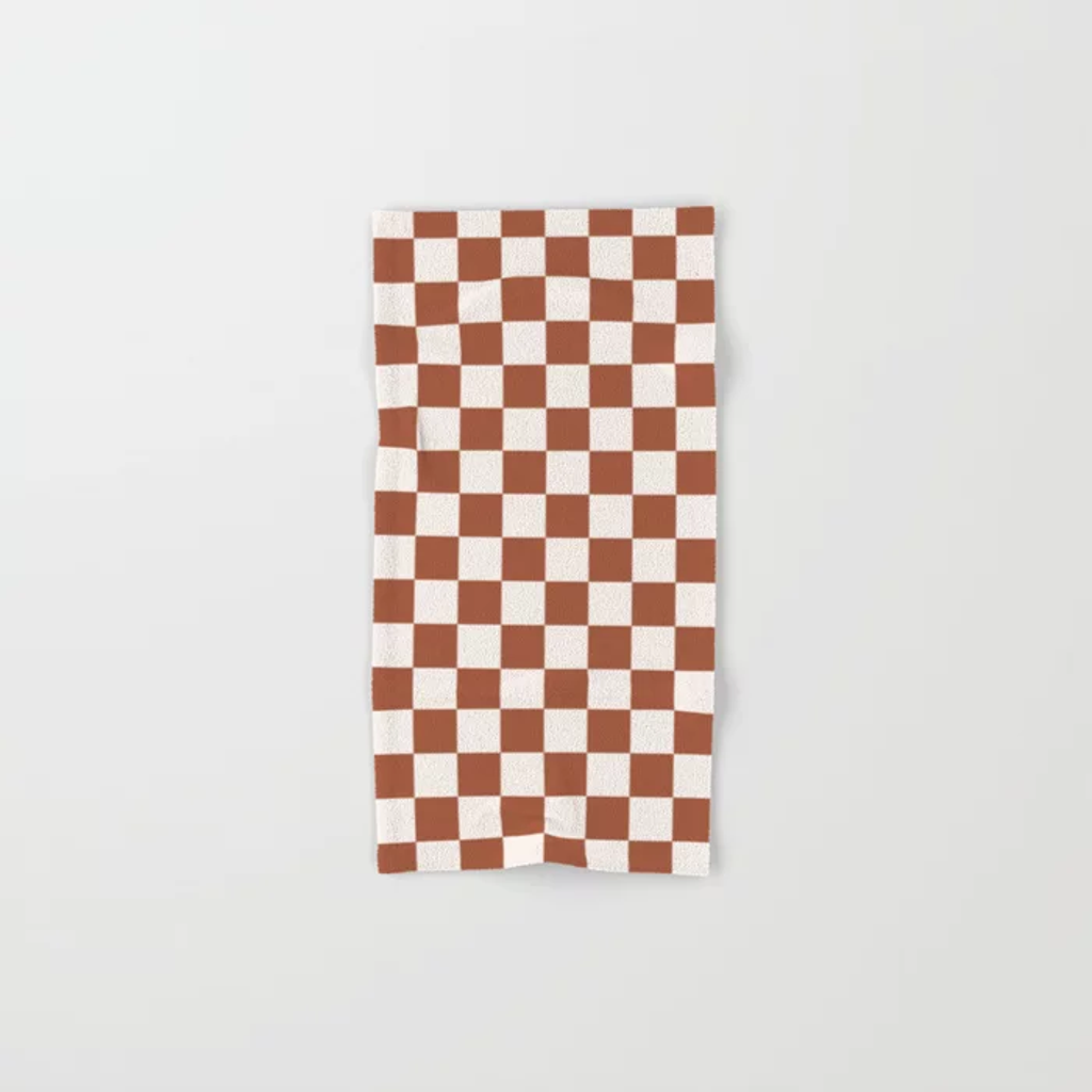 Siafu Home Handloomed Checkered Table Runner In Brown