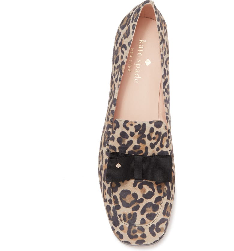Daphne Leopard Print Leather Bow Loafer