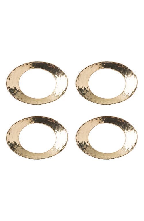JULISKA JULISKA PURO SET OF 4 HAMMERED NAPKIN RINGS