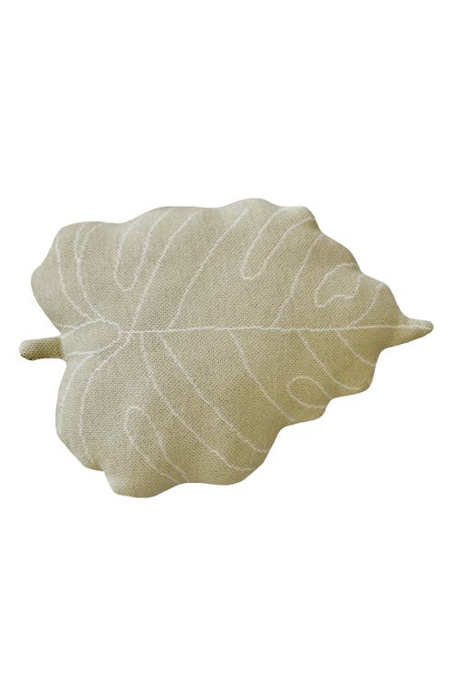 Lorena Canals Baby Leaf Knit Cushion in Light Olive Natural at Nordstrom