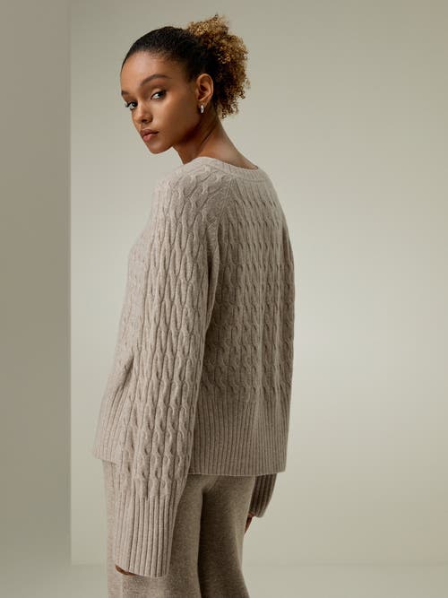 Lilysilk Baby Cashmere Cable-knit Sweater In Camel