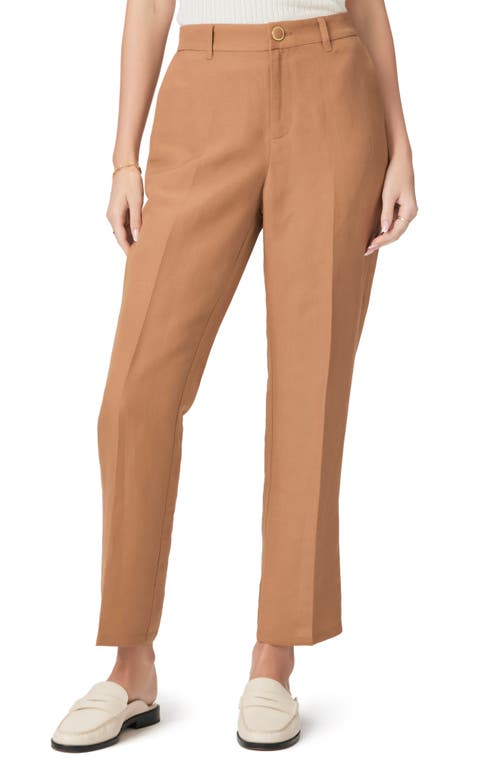 PAIGE Cassini Linen Blend Pants Teak at Nordstrom,