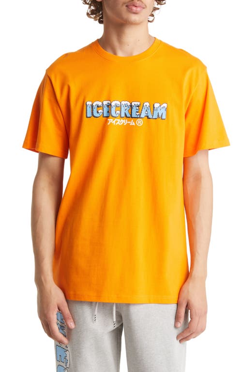 Icecream Man Cotton Graphic Logo Tee in Autumn Glory