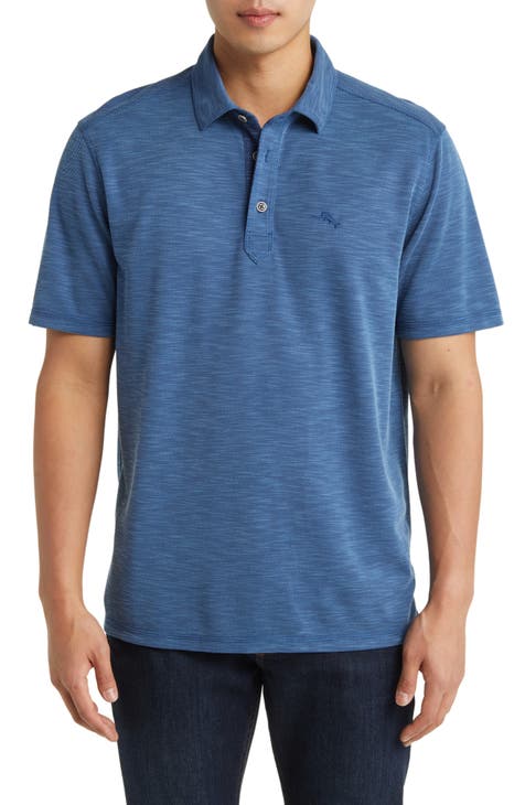 Vtg. New York Yankee Polo Shirt navy blue with trim around collar placke  Size XL