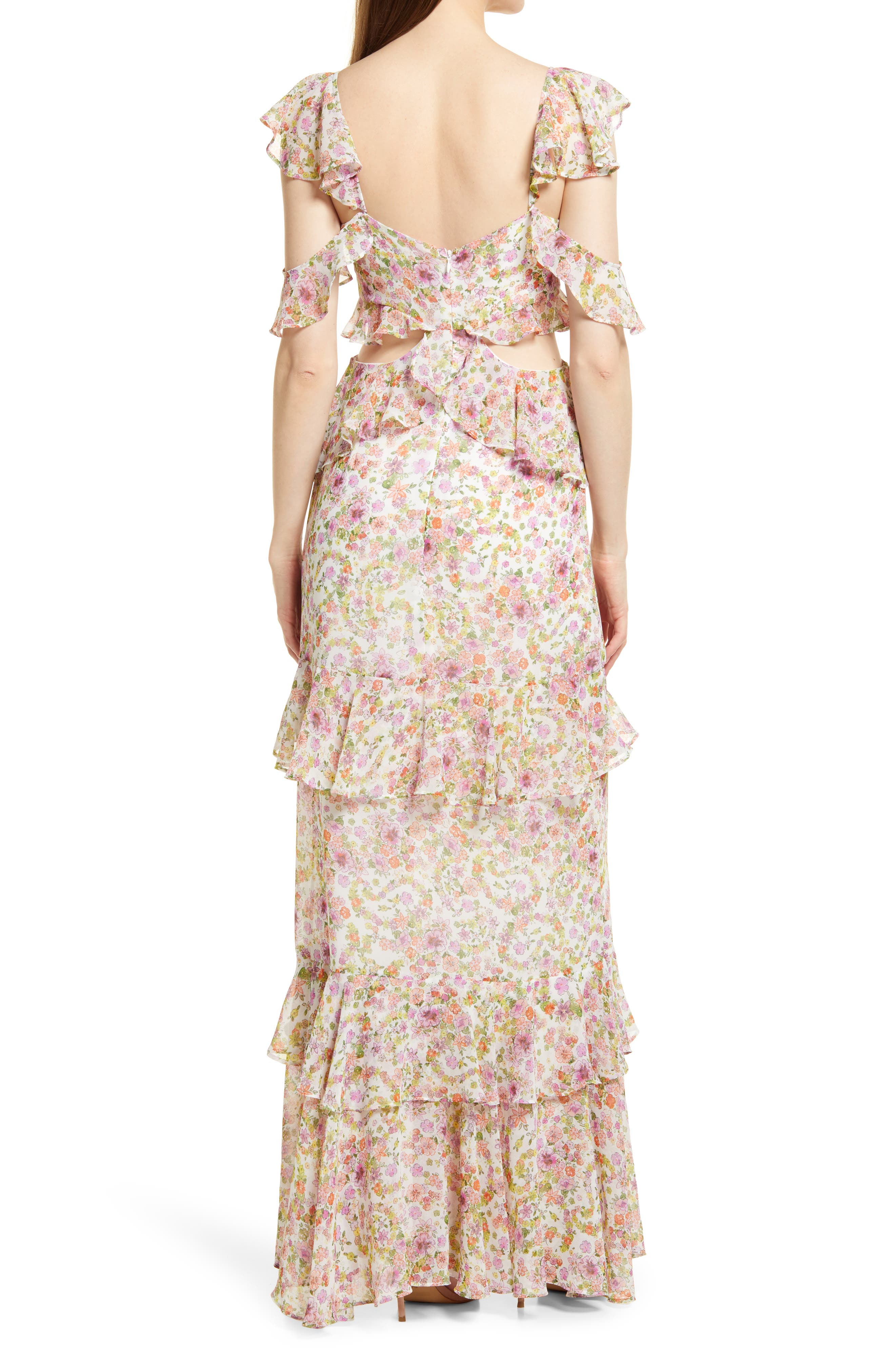 WAYF The Lavina Floral Cutout Ruffle 