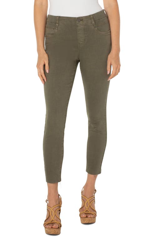 Liverpool Los Angeles Gia Glider Pull-On Cut Hem Crop Skinny Jeans Green Aloe at Nordstrom,