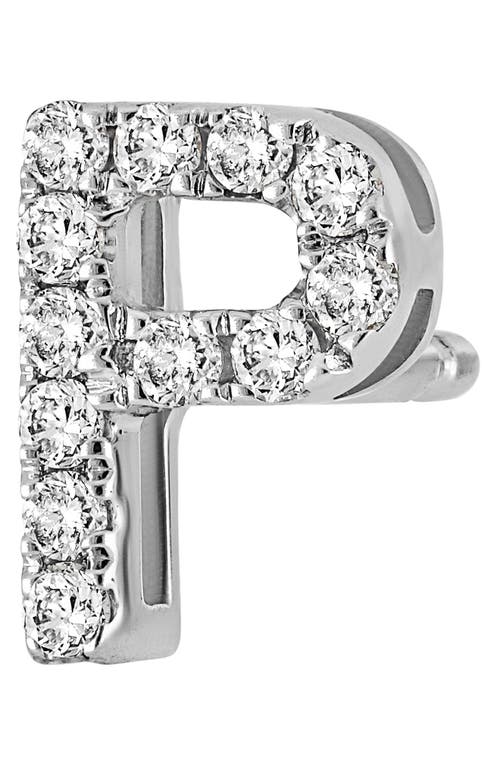 Bony Levy Single Initial Earring In White Gold/p