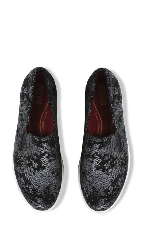 Munro Lennox Slip-on Sneaker In Black Snake Print Suede