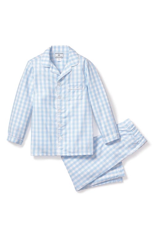 Petite Plume Gingham Two-Piece Pajamas in Blue