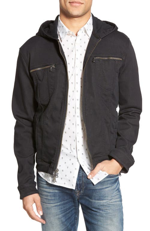 John Varvatos Star USA Hooded Denim Jacket in Black