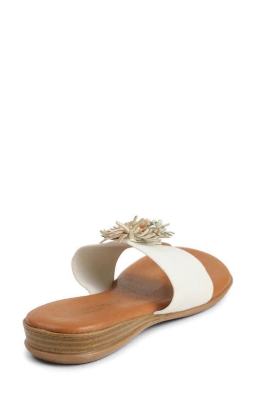 Andre Assous Novalee Womens Metallic Fringe Pom Thong Sandals In White/metal