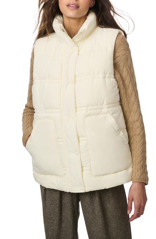 Shop Bernardo Minimalist Double Needle Stitch Recycled Polyester Puffer Vest In Ecru