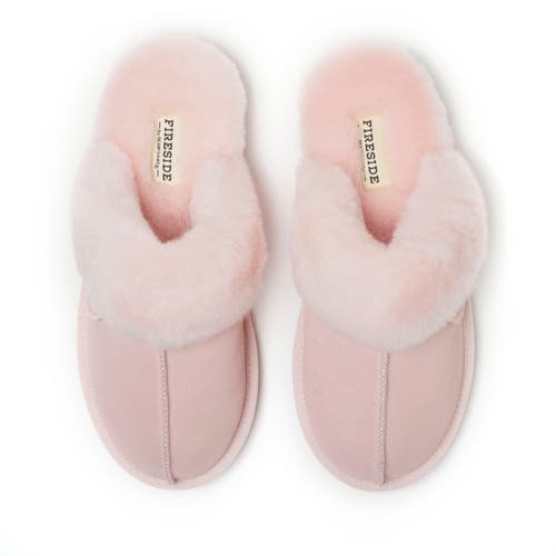 Shop Dearfoams Fireside Sydney Genuine Shearling Scuff Slipper In Pink
