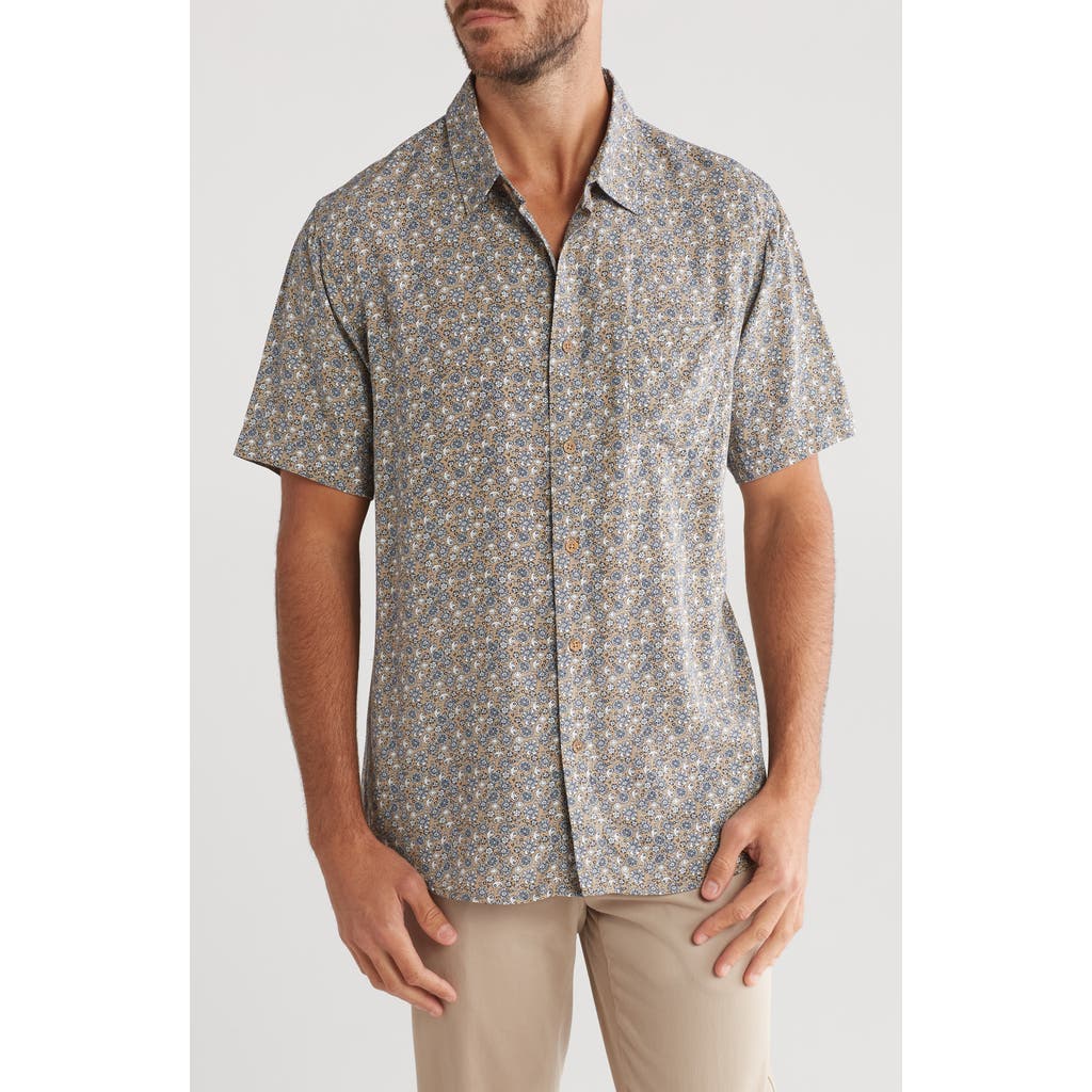Union Venice Short Sleeve Print Relaxed Fit Shirt In Gray