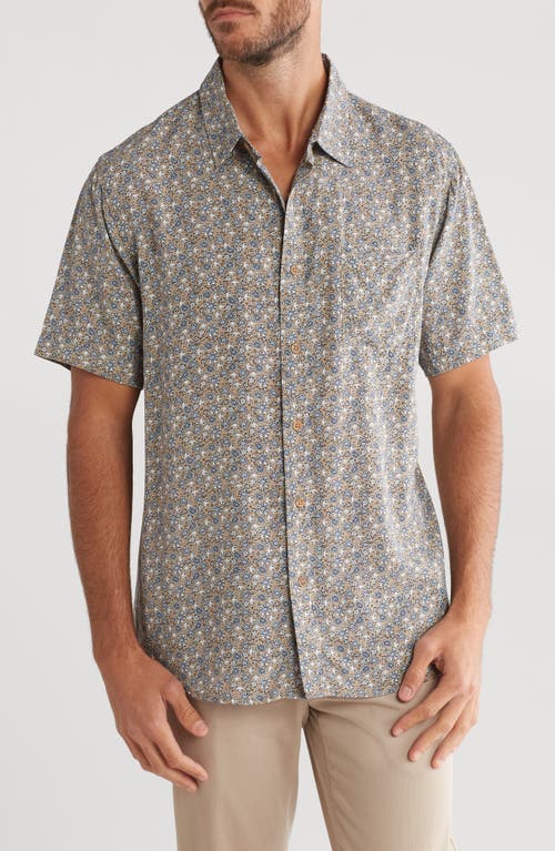 Shop Union Venice Short Sleeve Print Relaxed Fit Shirt In Desert