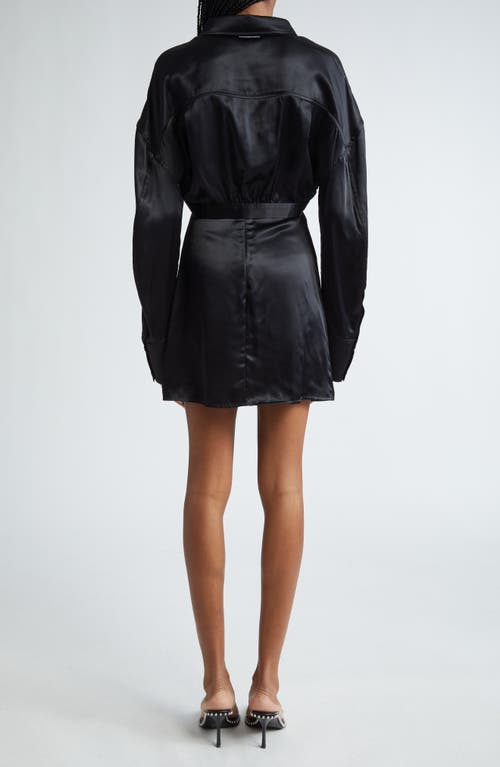 Shop Alexander Wang Prestyled Satin Slipdress With Bolero In Black