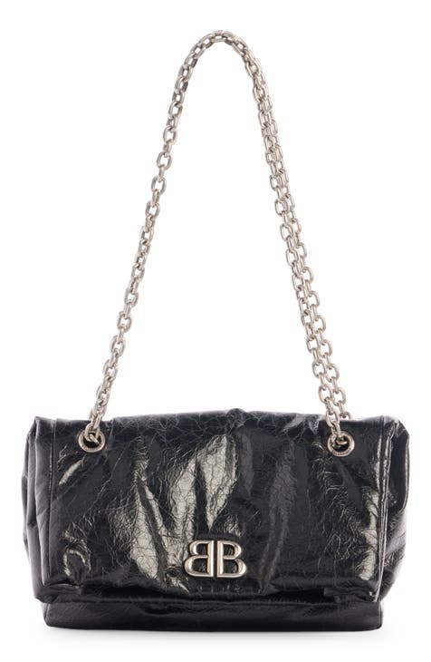 Clare V. Delphine Bag  black crinkled leather chain strap bags
