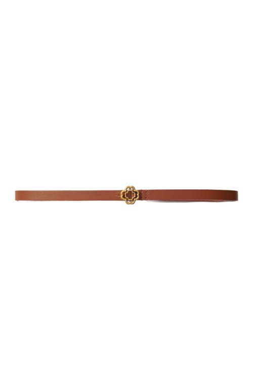 Shop Maje Slim Clover Belt In Camel