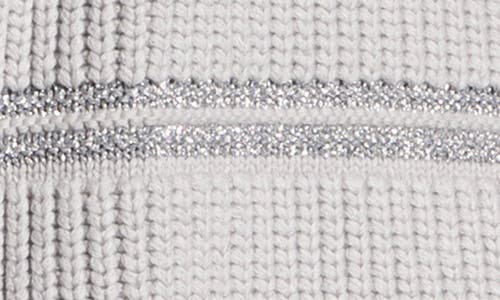 Thread & Supply Seraphina Metallic Stripe Sweater In Light Grey