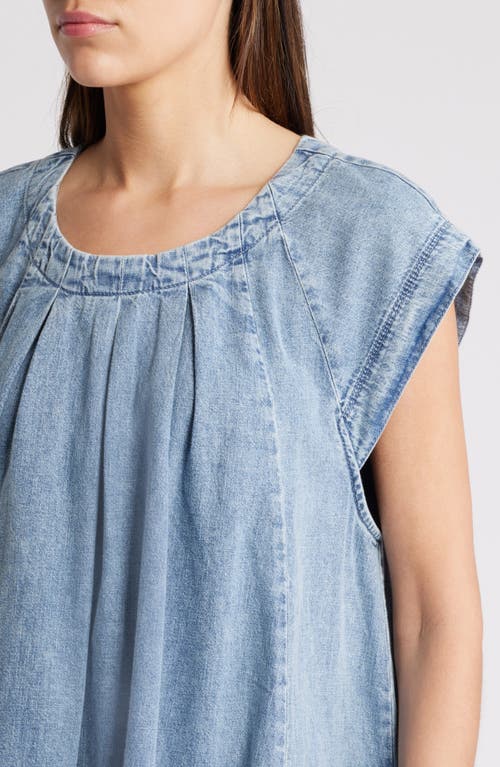 Shop Free People Marcel Pleated Denim Minidress In Lakeside