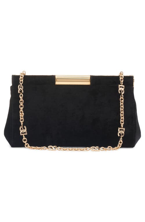 Shop Dolce & Gabbana Dolce&gabbana Small Marlene Velvet Shoulder Bag In 80999 Nero