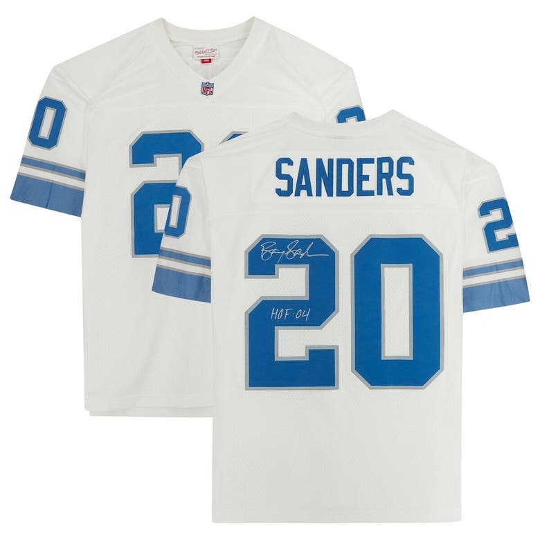 Men's Detroit Lions Barry Sanders Mitchell & Ness Blue/White