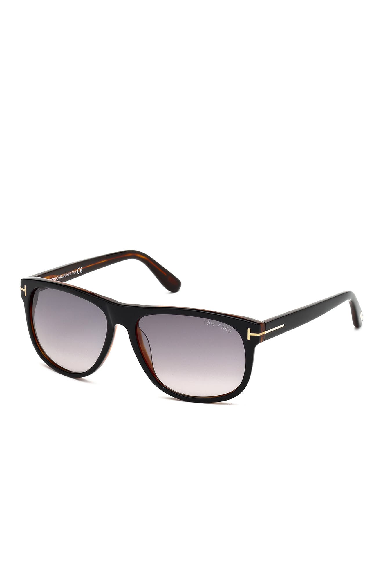 Tom Ford Square 58mm Sunglasses In Sblk/smkg