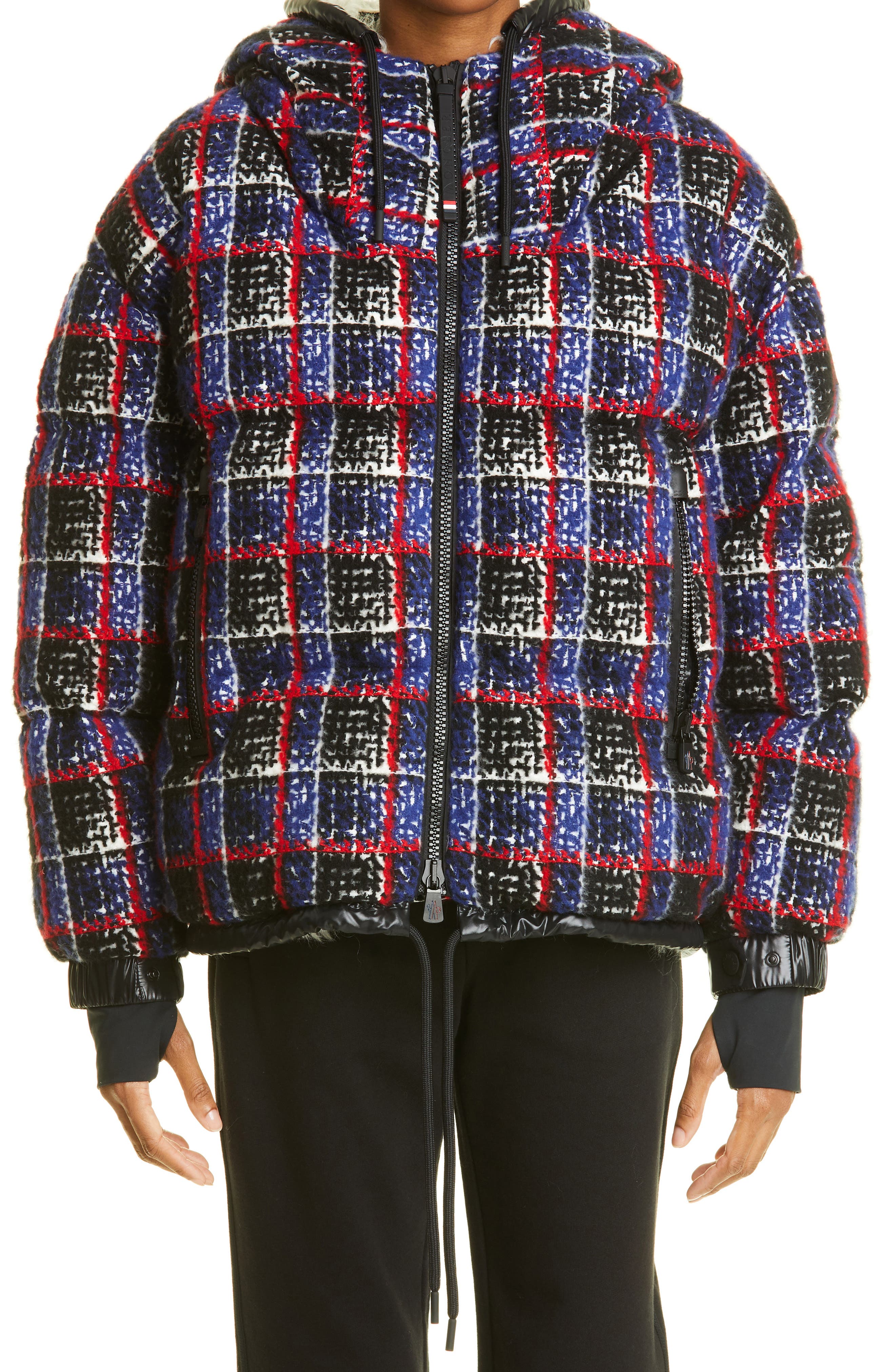 moncler plaid puffer