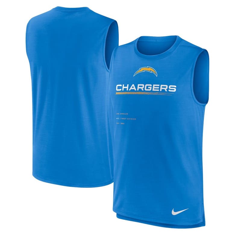 Nike Powder Blue Los Angeles Chargers Muscle Trainer Tank Top | ModeSens