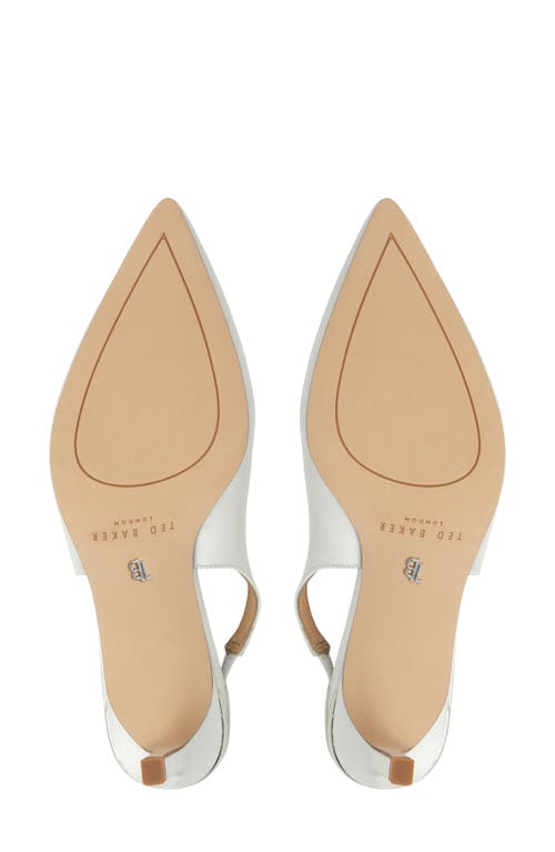 Ted Baker Janie Bow Slingback Pointed Toe Pump In White