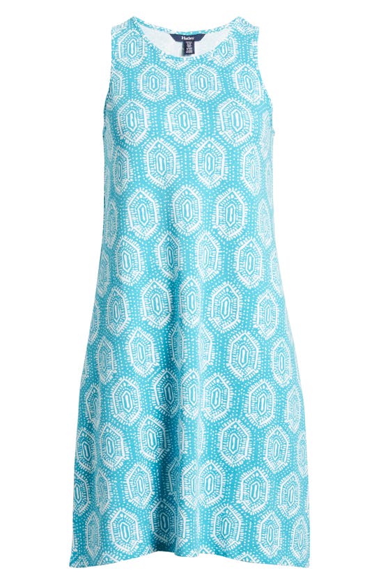 Shop Hatley Bella Batik Print Stretch Cotton Blend Dress In Turquoise