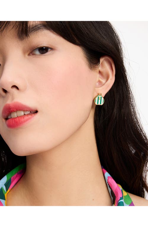 Shop Kate Spade New York Suitcase Stud Earrings In Green Multi