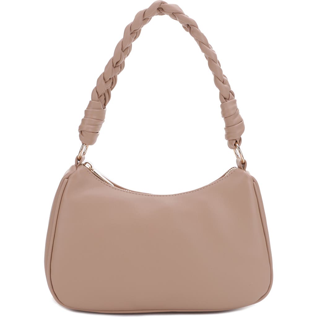 Mali + Lili Sarah Vegan Leather Shoulder Bag In Brown