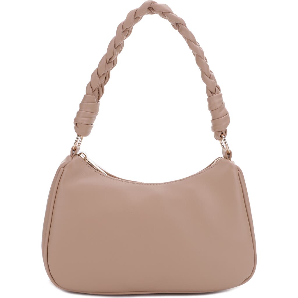 Mali + Lili Sarah Vegan Leather Shoulder Bag In Camel