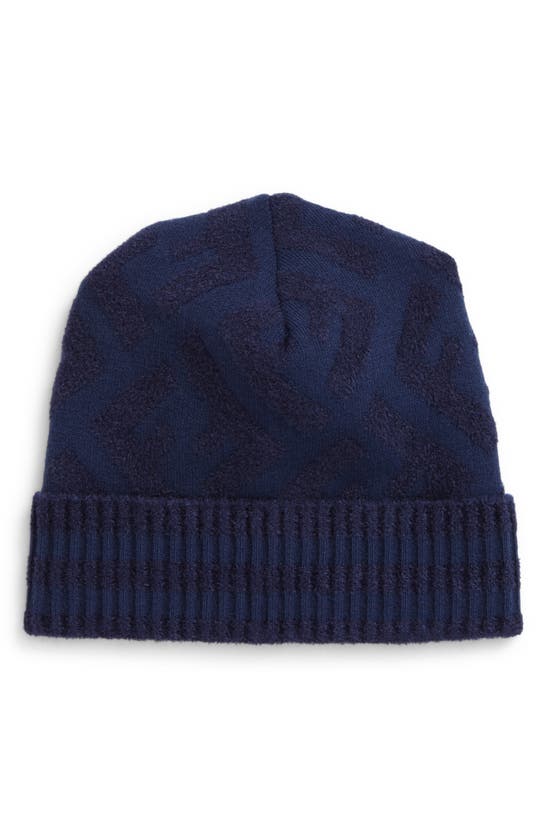 Click to view more detailed imagery on our partner's website Fendi Kids' Ff Logo Wool Blend Beanie In Navy