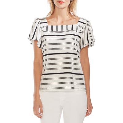 Vince Camuto Waterline Square Neck Top, White