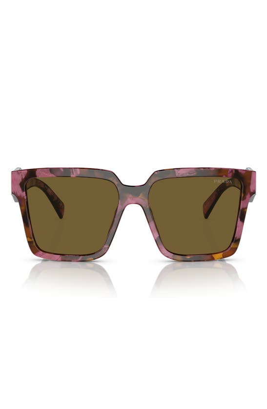 Shop Prada 56mm Square Sunglasses In Dark Brown